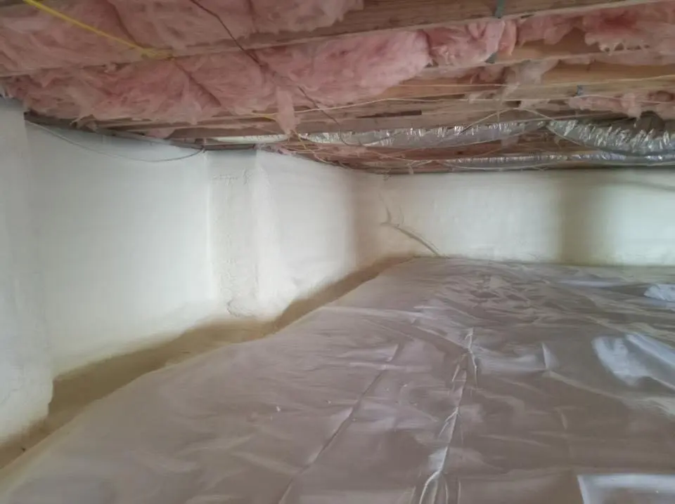 Crawl space encapsulation with closed-cell spray foam for Spray Foam Roofing in Grimes